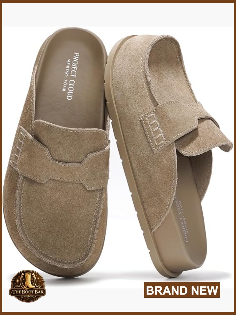 Genuine Leather Clogs - Plush Soft Arch Support Non Slip Mules